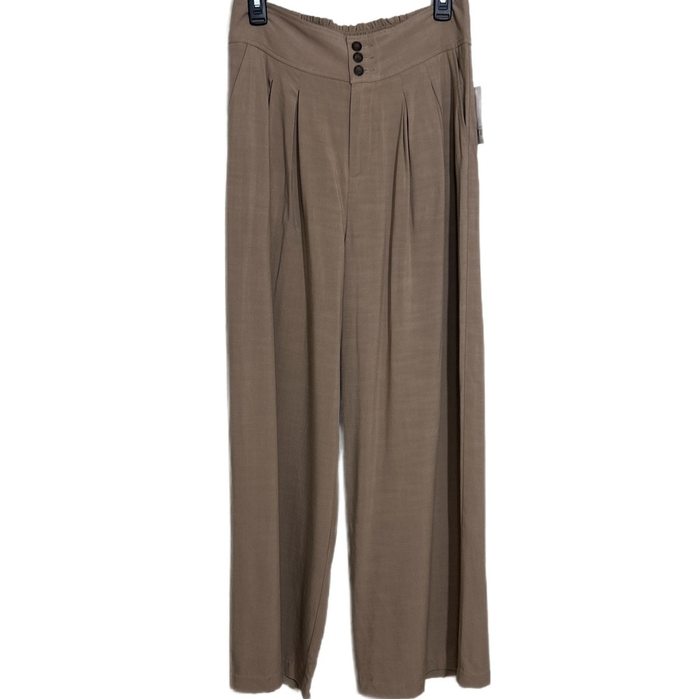 Bar III Stylish Brown Pleated Wide-Leg Pants